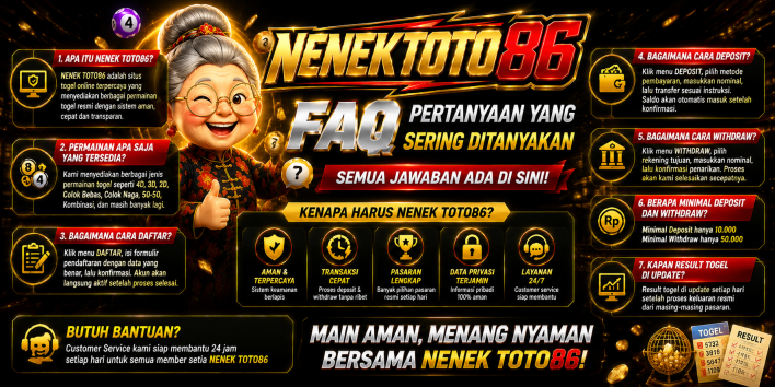 Banner Pertanyaan yang Sering Diajukan di nenektoto86