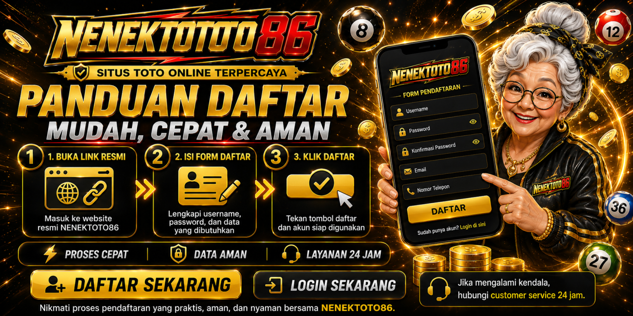Banner Panduan Daftar Nenektoto86